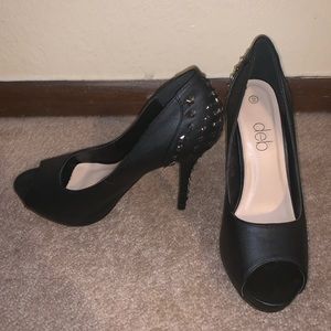 BLACK STUDDED HEELS